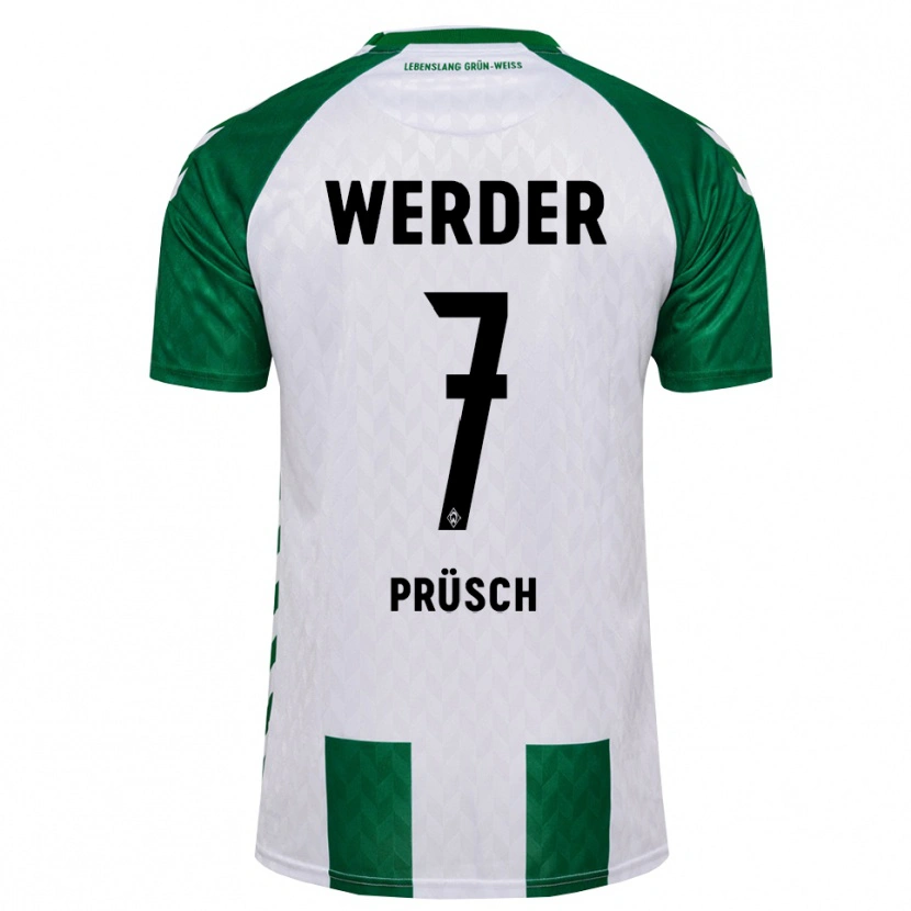 Danxen Criança Camisola Julius Prüsch #7 Verde Branco Principal 2026/27 Camisa Brasil