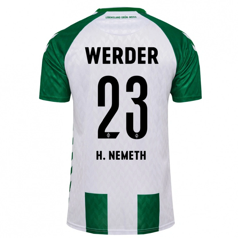 Danxen Criança Camisola Hanna Németh #23 Verde Branco Principal 2026/27 Camisa Brasil