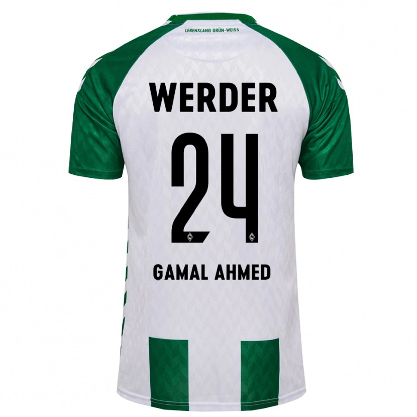 Danxen Criança Camisola Adam Gamal Ahmed #24 Verde Branco Principal 2026/27 Camisa Brasil