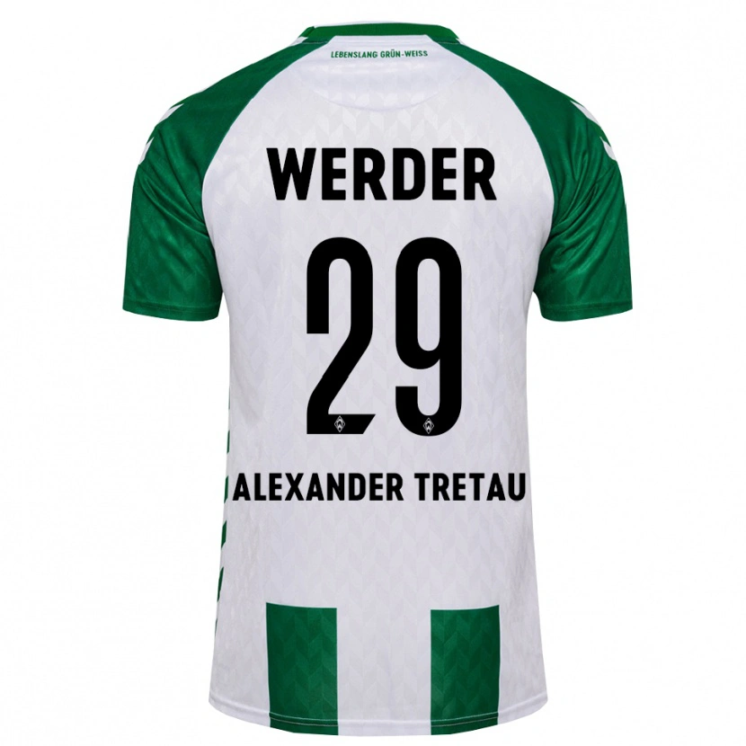 Danxen Criança Camisola Hans Alexander Tretau #29 Verde Branco Principal 2026/27 Camisa Brasil