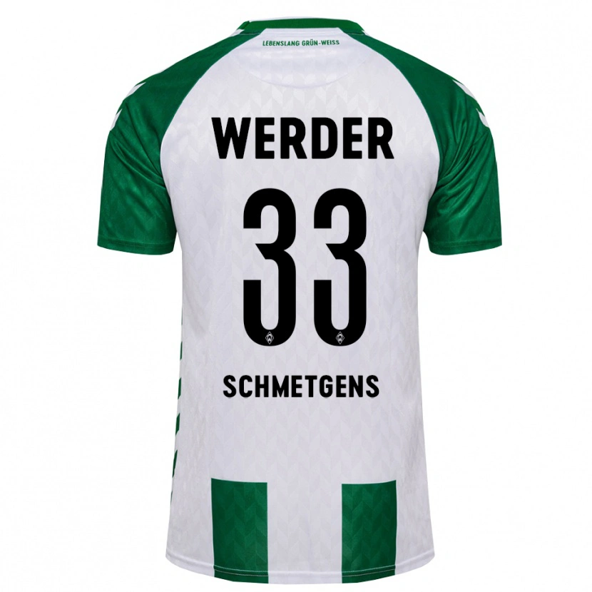 Danxen Criança Camisola Mick Schmetgens #33 Verde Branco Principal 2026/27 Camisa Brasil