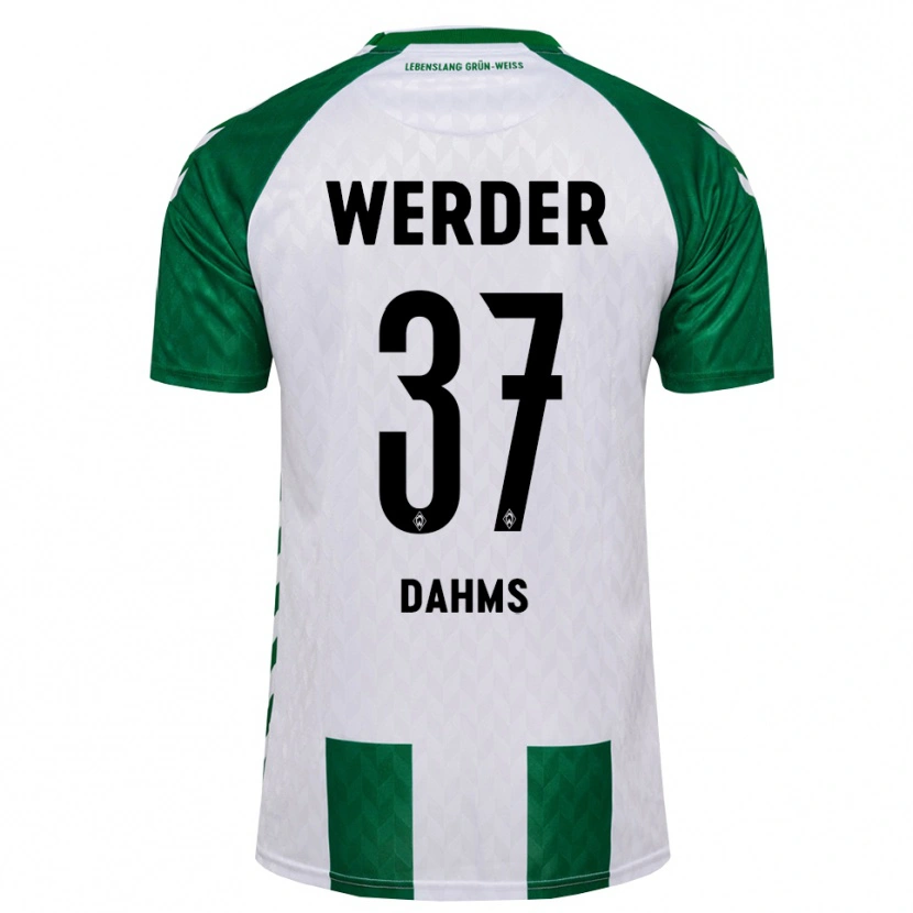 Danxen Criança Camisola Lena Dahms #37 Verde Branco Principal 2026/27 Camisa Brasil