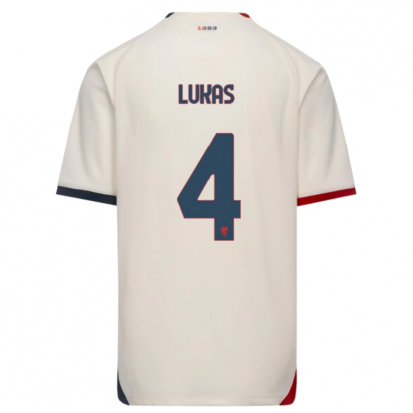 Danxen Criança Camisola Deividas Lukas #4 Branco Off-Red Alternativa 2026/27 Camisa Brasil