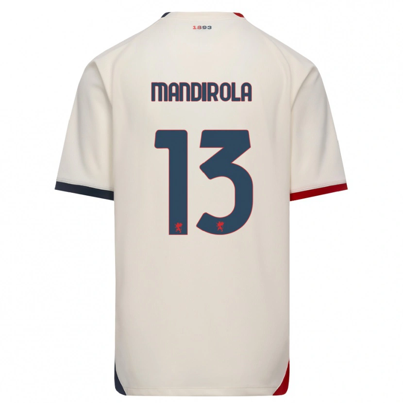 Danxen Criança Camisola Gabriele Mandirola #13 Branco Off-Red Alternativa 2026/27 Camisa Brasil