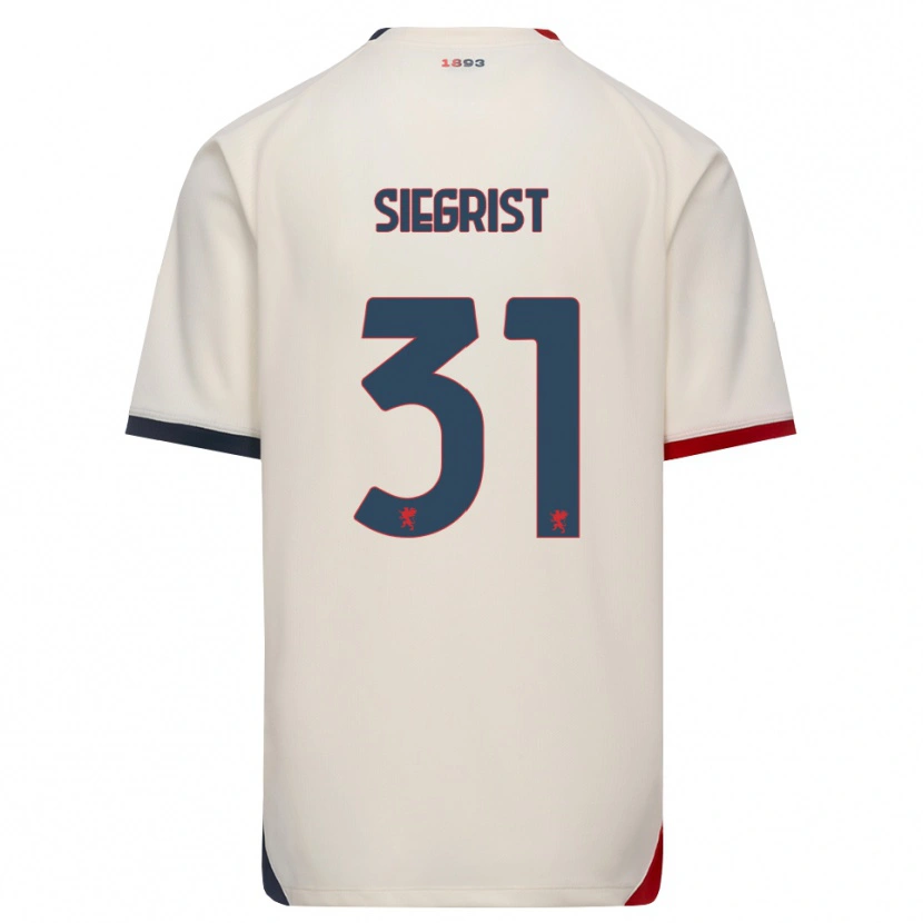 Danxen Criança Camisola Benjamin Siegrist #31 Branco Off-Red Alternativa 2026/27 Camisa Brasil