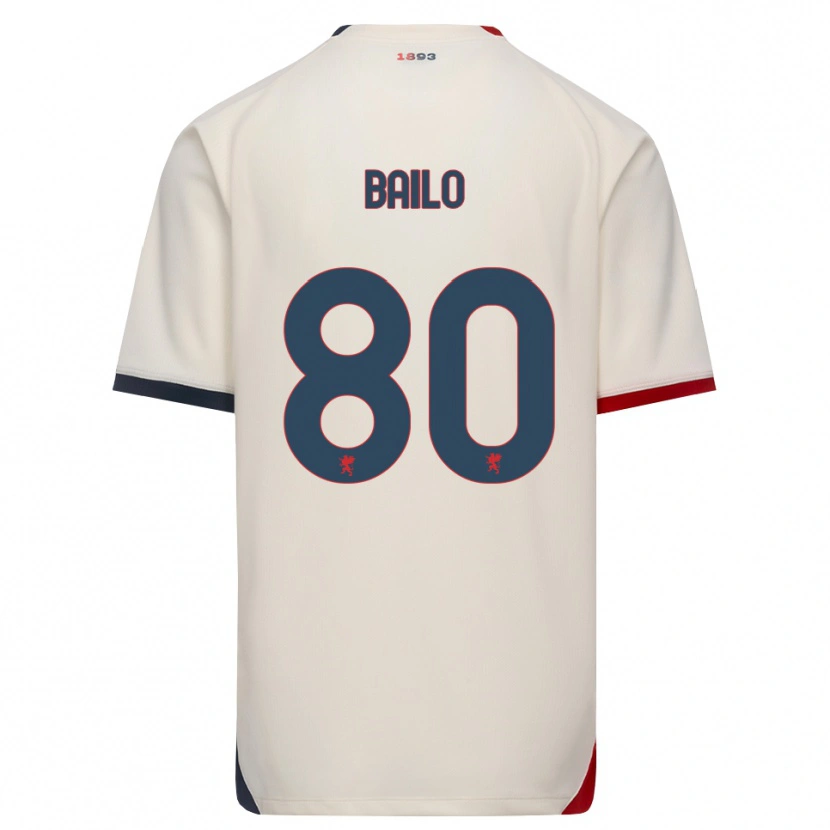 Danxen Criança Camisola Giorgio Bailo #80 Branco Off-Red Alternativa 2026/27 Camisa Brasil