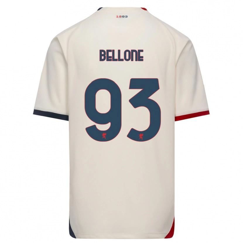 Danxen Criança Camisola Francesco Bellone #93 Branco Off-Red Alternativa 2026/27 Camisa Brasil