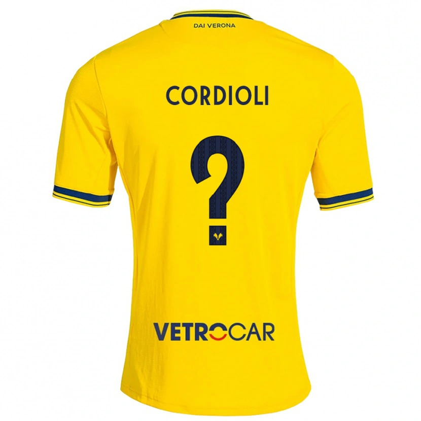 Danxen Criança Camisola Mattia Cordioli #0 Amarelo Vermelho Alternativa 2026/27 Camisa Brasil