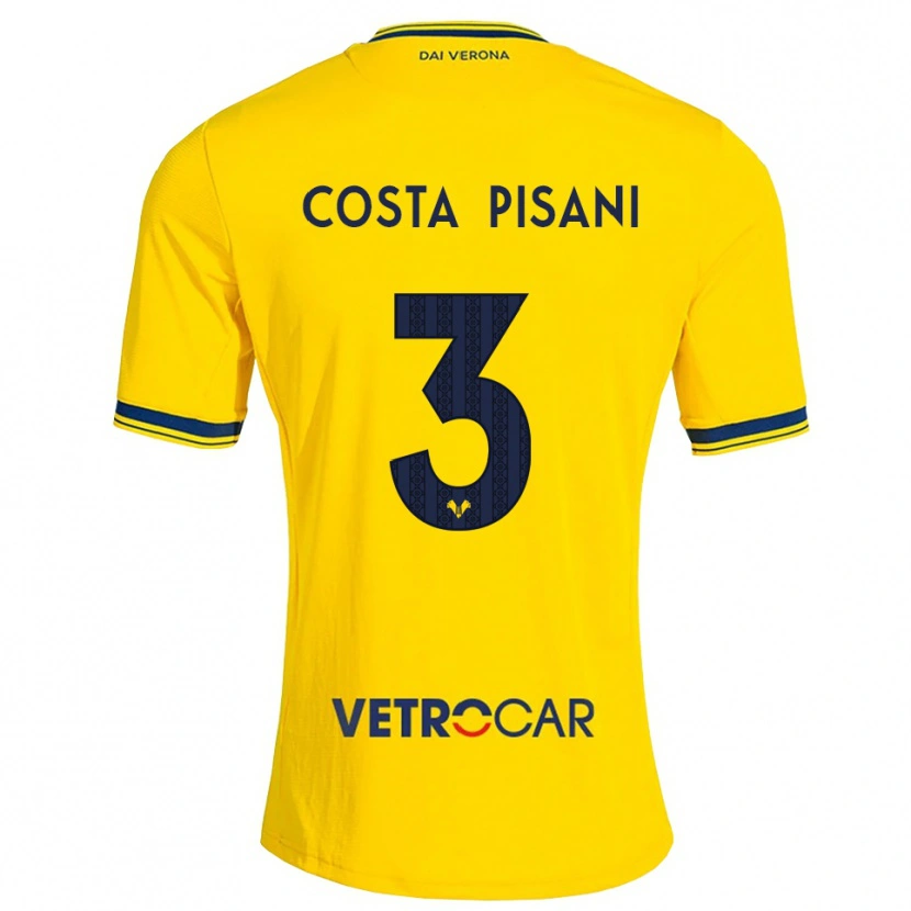 Danxen Criança Camisola Davide Costa Pisani #3 Amarelo Vermelho Alternativa 2026/27 Camisa Brasil