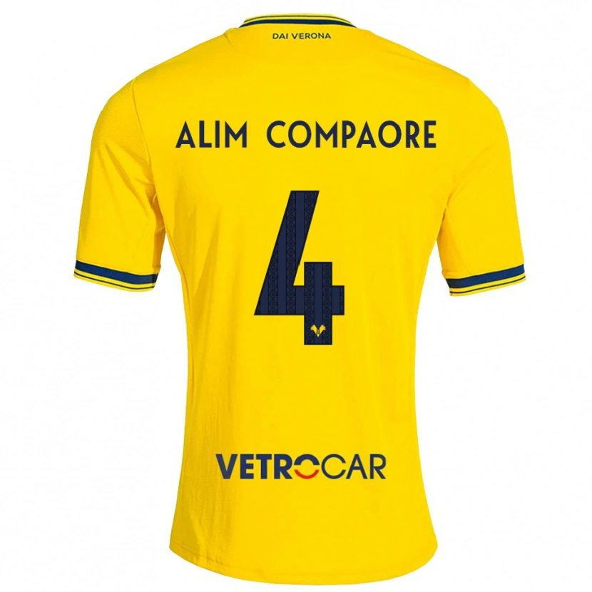 Danxen Criança Camisola Abdul Alim Compaore #4 Amarelo Vermelho Alternativa 2026/27 Camisa Brasil