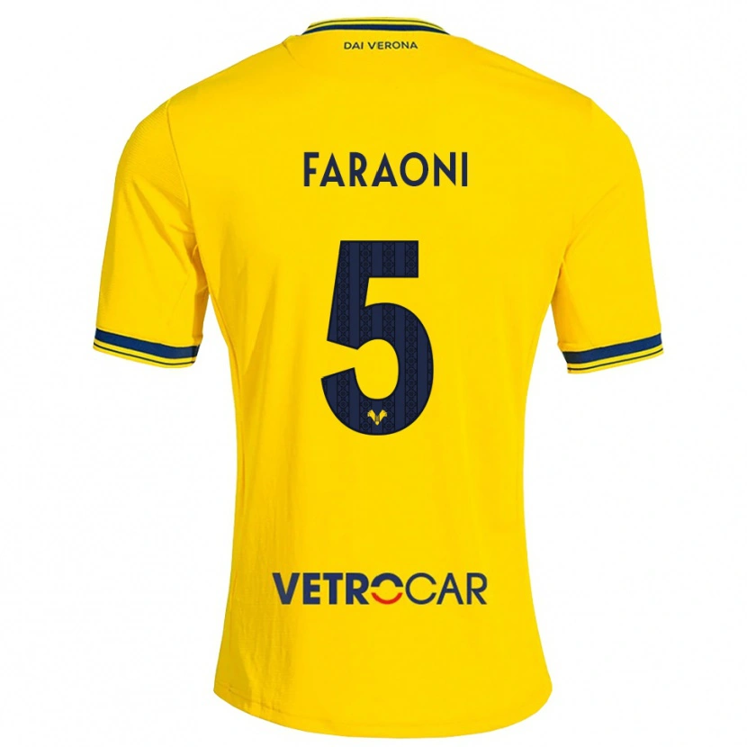 Danxen Criança Camisola Davide Faraoni #5 Amarelo Vermelho Alternativa 2026/27 Camisa Brasil