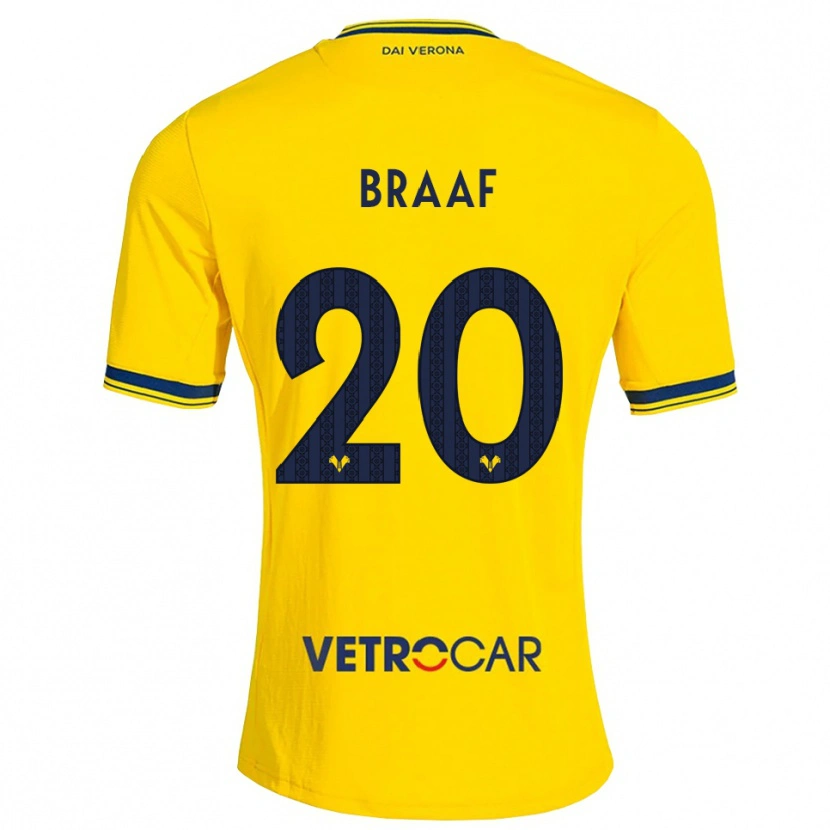 Danxen Criança Camisola Jayden Braaf #20 Amarelo Vermelho Alternativa 2026/27 Camisa Brasil