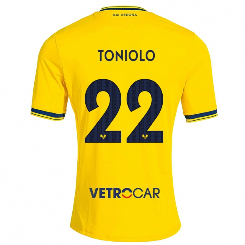 Danxen Criança Camisola Giacomo Toniolo #22 Amarelo Vermelho Alternativa 2026/27 Camisa Brasil