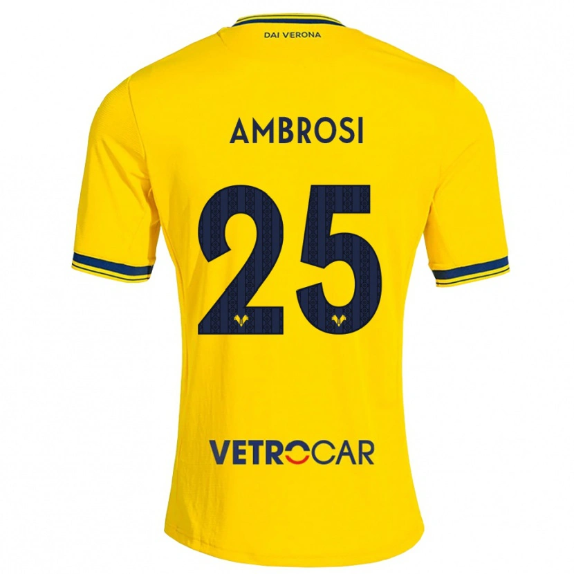 Danxen Criança Camisola Caterina Ambrosi #25 Amarelo Vermelho Alternativa 2026/27 Camisa Brasil