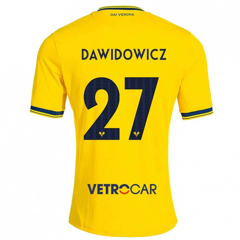Danxen Criança Camisola Pawel Dawidowicz #27 Amarelo Vermelho Alternativa 2026/27 Camisa Brasil