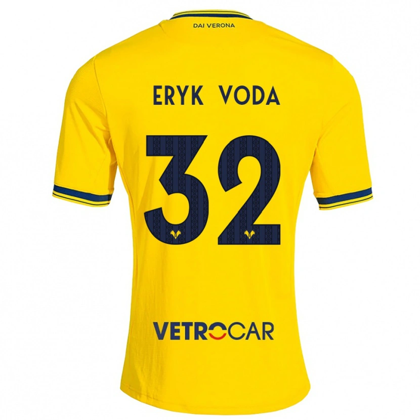 Danxen Criança Camisola Andrei Eryk Voda #32 Amarelo Vermelho Alternativa 2026/27 Camisa Brasil