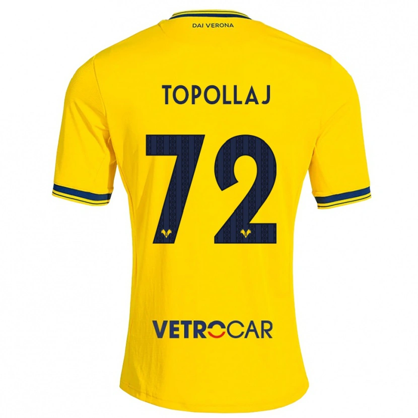 Danxen Criança Camisola Mark Topollaj #72 Amarelo Vermelho Alternativa 2026/27 Camisa Brasil