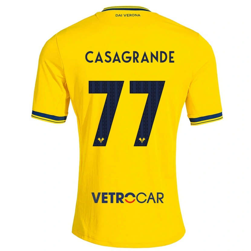 Danxen Criança Camisola Tommaso Casagrande #77 Amarelo Vermelho Alternativa 2026/27 Camisa Brasil