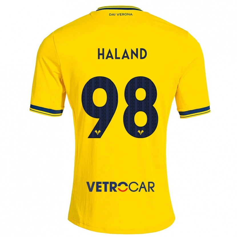 Danxen Criança Camisola Benedicte Iversen Håland #98 Amarelo Vermelho Alternativa 2026/27 Camisa Brasil