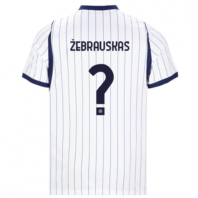 Danxen Criança Camisola Jokūbas Žebrauskas #0 Branco Azul Marinho Alternativa 2026/27 Camisa Brasil