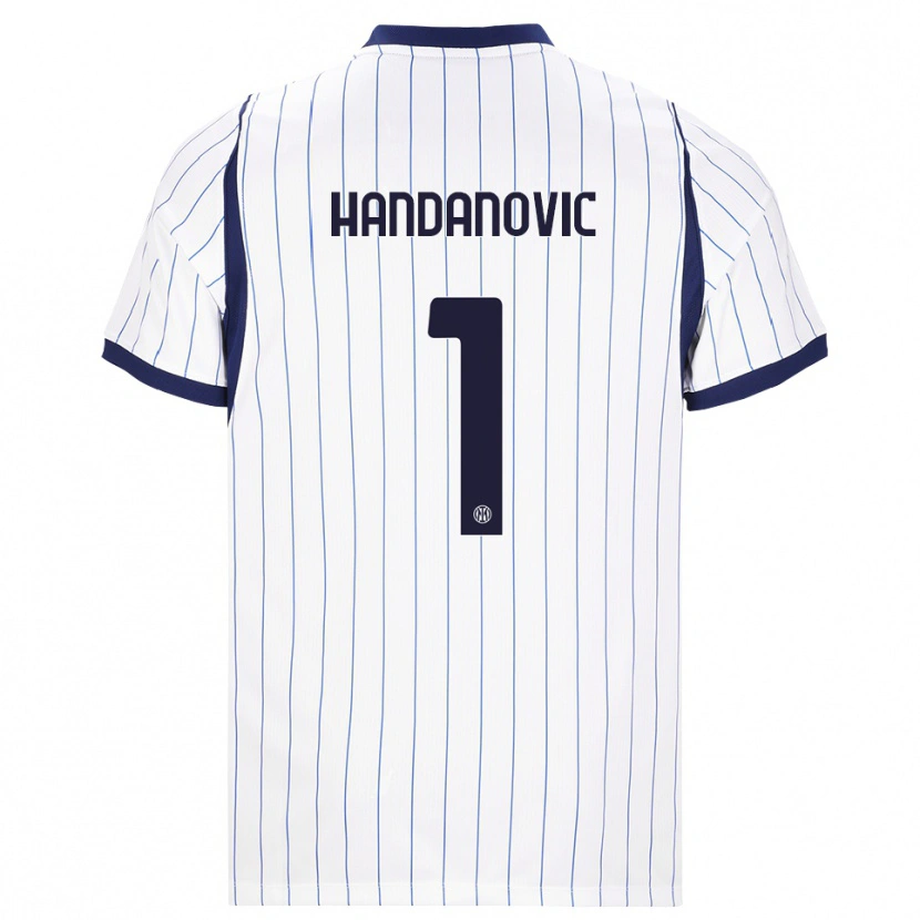 Danxen Criança Camisola Samir Handanovic #1 Branco Azul Marinho Alternativa 2026/27 Camisa Brasil