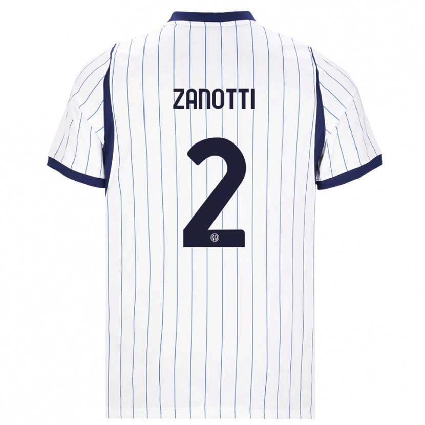 Danxen Criança Camisola Mattia Zanotti #2 Branco Azul Marinho Alternativa 2026/27 Camisa Brasil