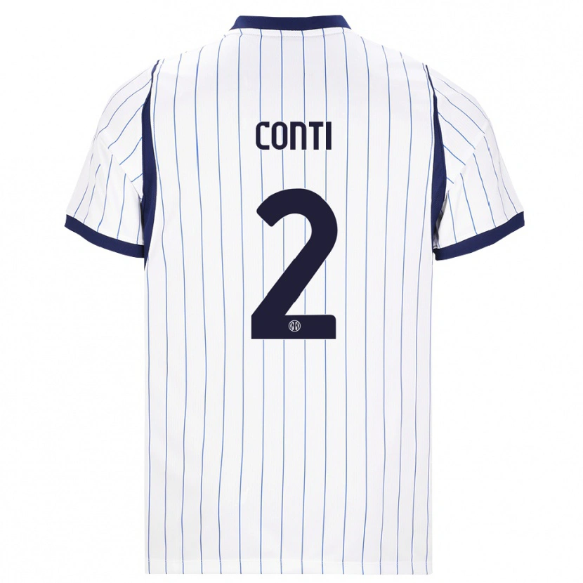 Danxen Criança Camisola Arturo Conti #2 Branco Azul Marinho Alternativa 2026/27 Camisa Brasil