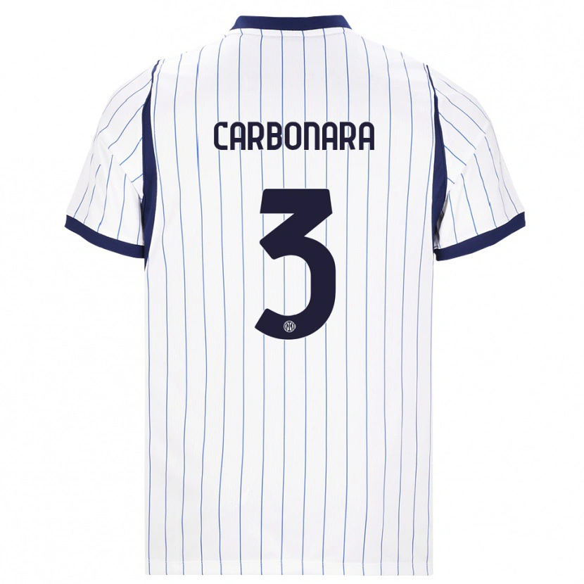 Danxen Criança Camisola Matteo Carbonara #3 Branco Azul Marinho Alternativa 2026/27 Camisa Brasil