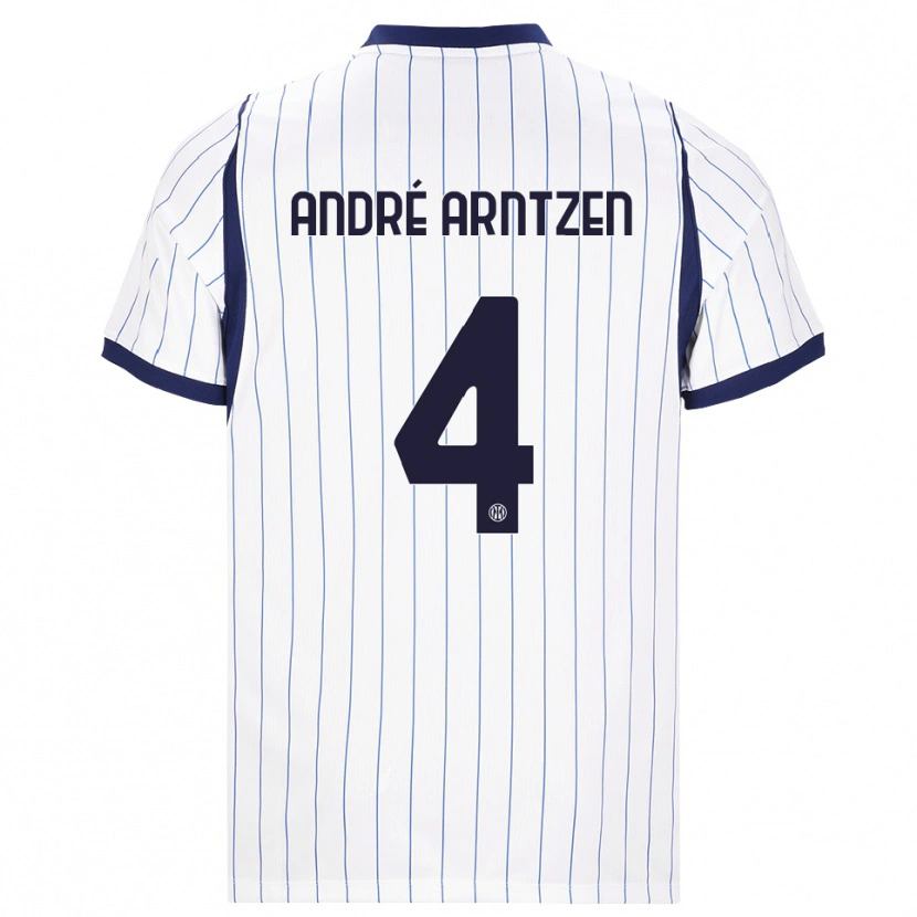Danxen Criança Camisola Matheo André Arntzen #4 Branco Azul Marinho Alternativa 2026/27 Camisa Brasil