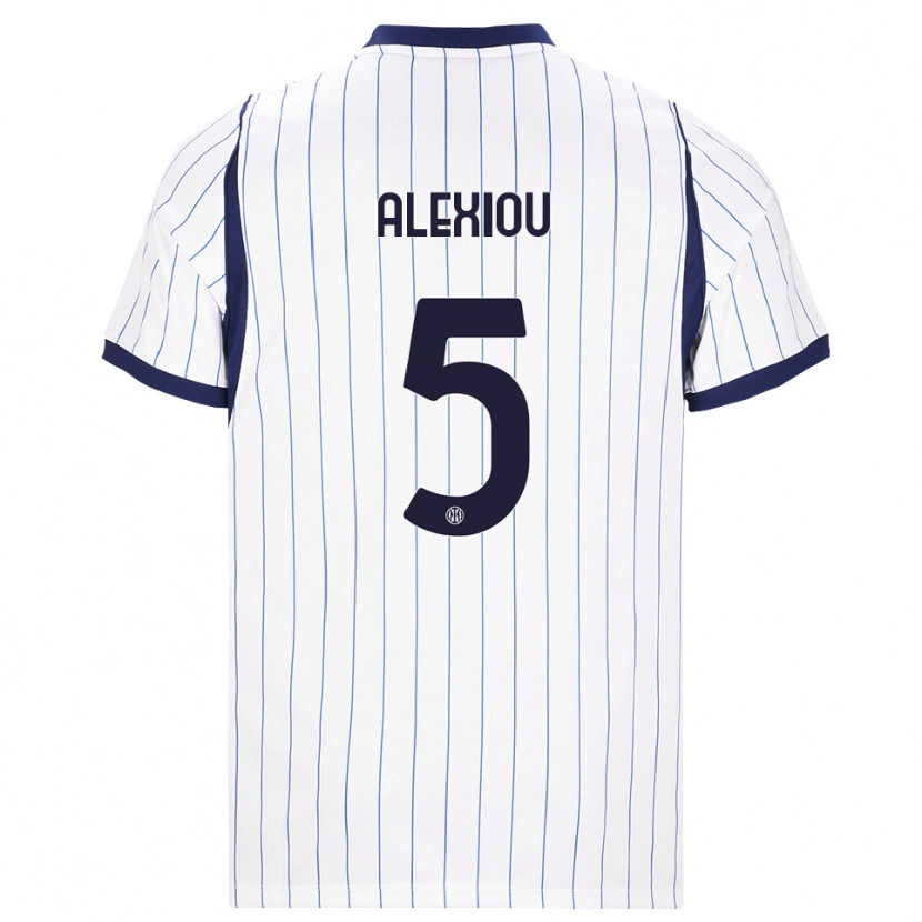 Danxen Criança Camisola Christos Alexiou #5 Branco Azul Marinho Alternativa 2026/27 Camisa Brasil