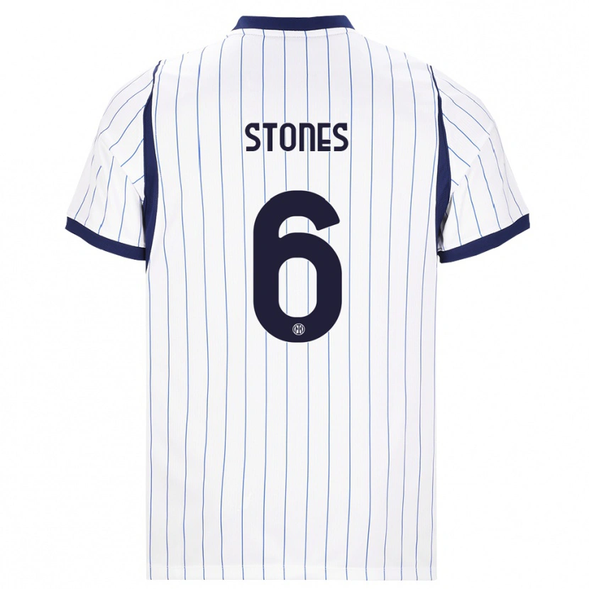 Danxen Criança Camisola John Stones #6 Branco Azul Marinho Alternativa 2026/27 Camisa Brasil