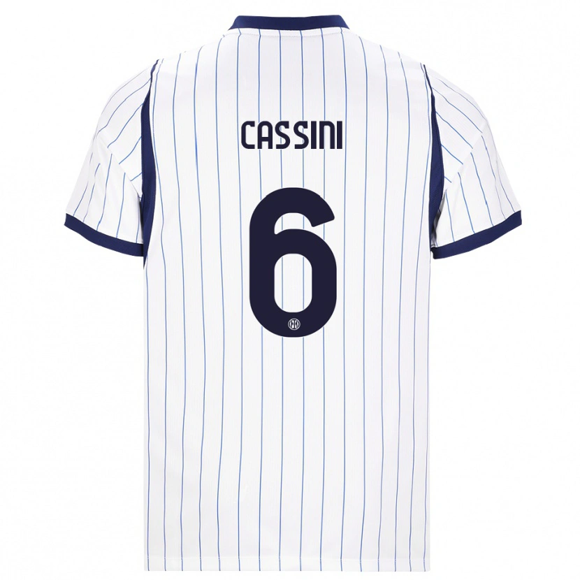 Danxen Criança Camisola Tommaso Cassini #6 Branco Azul Marinho Alternativa 2026/27 Camisa Brasil