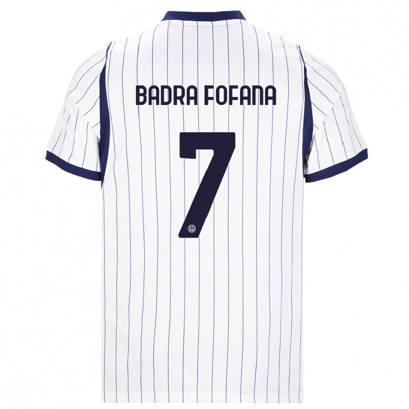 Danxen Criança Camisola Aliou Badra Fofana #7 Branco Azul Marinho Alternativa 2026/27 Camisa Brasil