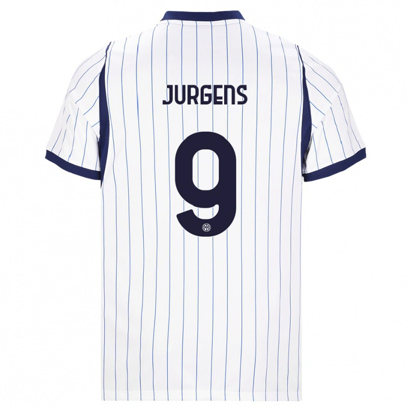 Danxen Criança Camisola Oliver Jurgens #9 Branco Azul Marinho Alternativa 2026/27 Camisa Brasil