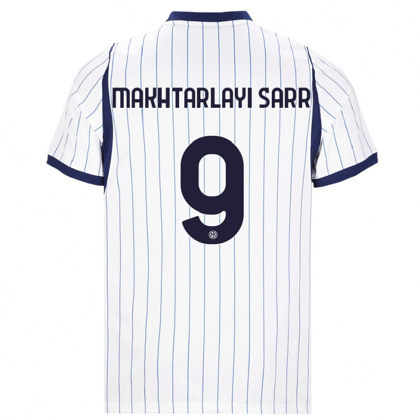 Danxen Criança Camisola Amadou Makhtarlayi Sarr #9 Branco Azul Marinho Alternativa 2026/27 Camisa Brasil