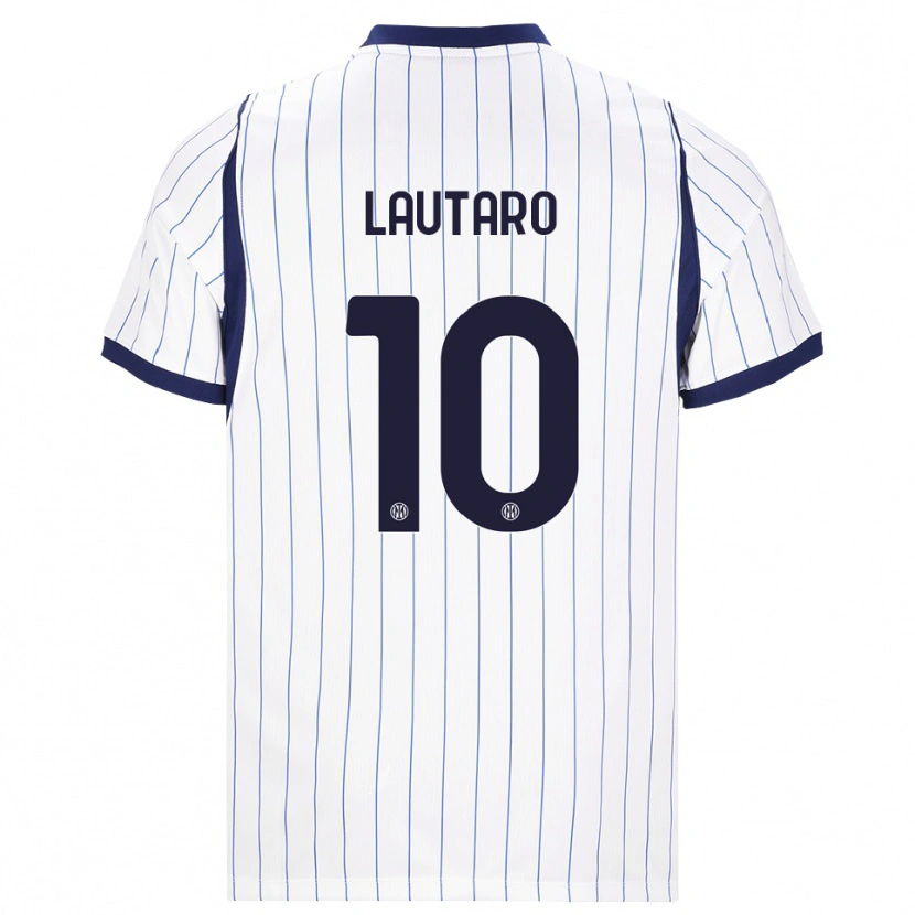 Danxen Criança Camisola Lautaro Martínez #10 Branco Azul Marinho Alternativa 2026/27 Camisa Brasil