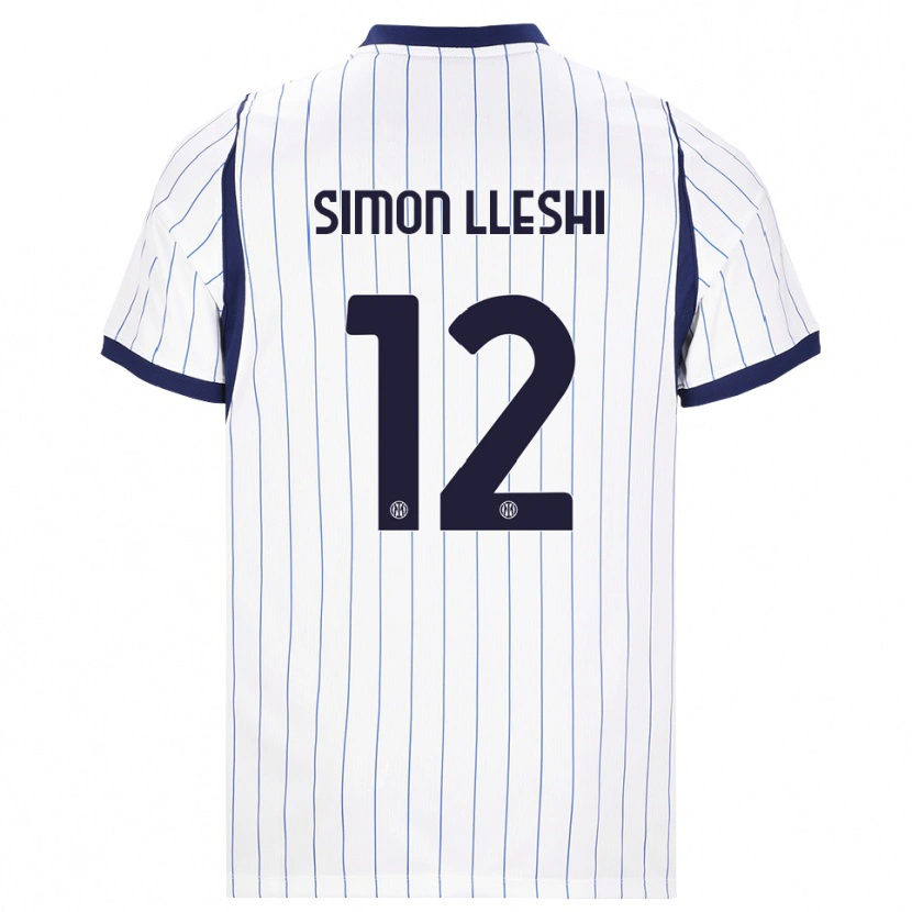 Danxen Criança Camisola Simon Lleshi #12 Branco Azul Marinho Alternativa 2026/27 Camisa Brasil