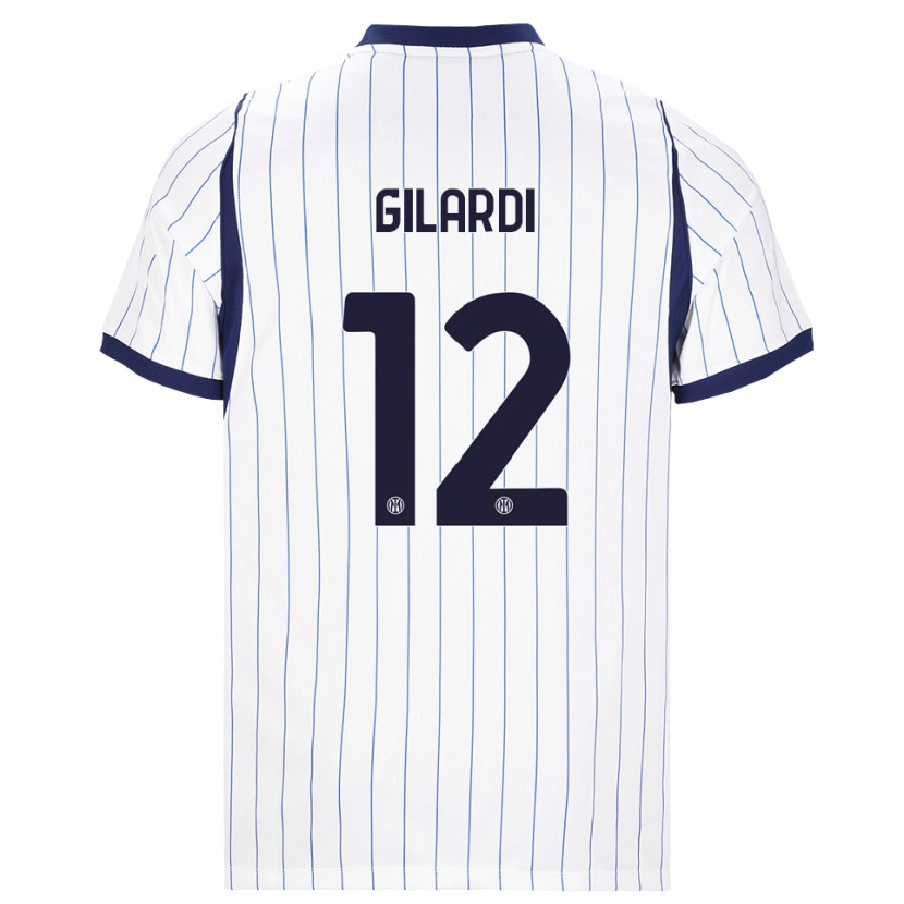 Danxen Criança Camisola Astrid Gilardi #12 Branco Azul Marinho Alternativa 2026/27 Camisa Brasil