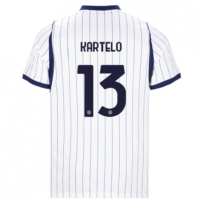 Danxen Criança Camisola Dominik Kartelo #13 Branco Azul Marinho Alternativa 2026/27 Camisa Brasil