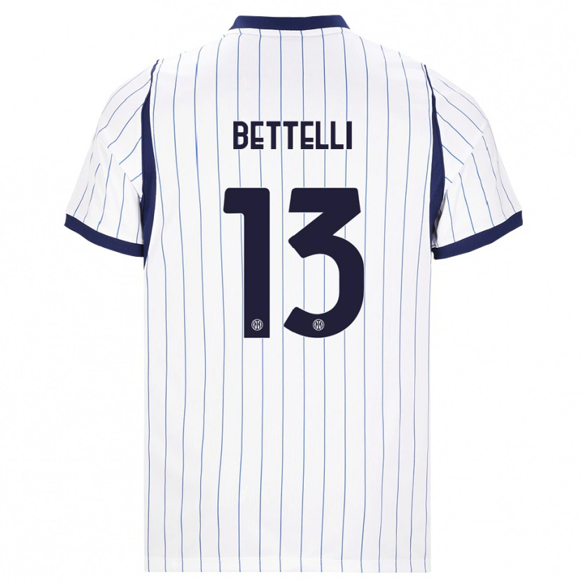 Danxen Criança Camisola Luca Bettelli #13 Branco Azul Marinho Alternativa 2026/27 Camisa Brasil