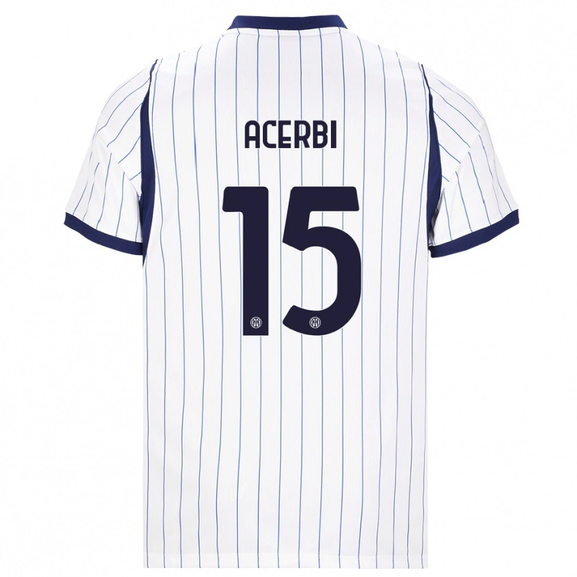 Danxen Criança Camisola Francesco Acerbi #15 Branco Azul Marinho Alternativa 2026/27 Camisa Brasil