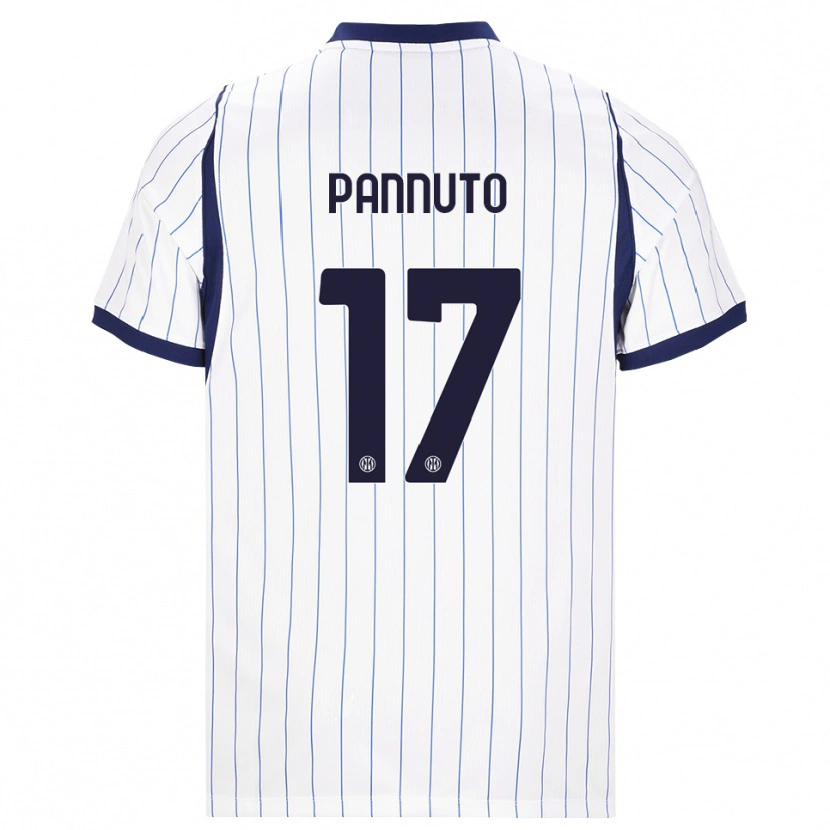 Danxen Criança Camisola Mattia Pannuto #17 Branco Azul Marinho Alternativa 2026/27 Camisa Brasil