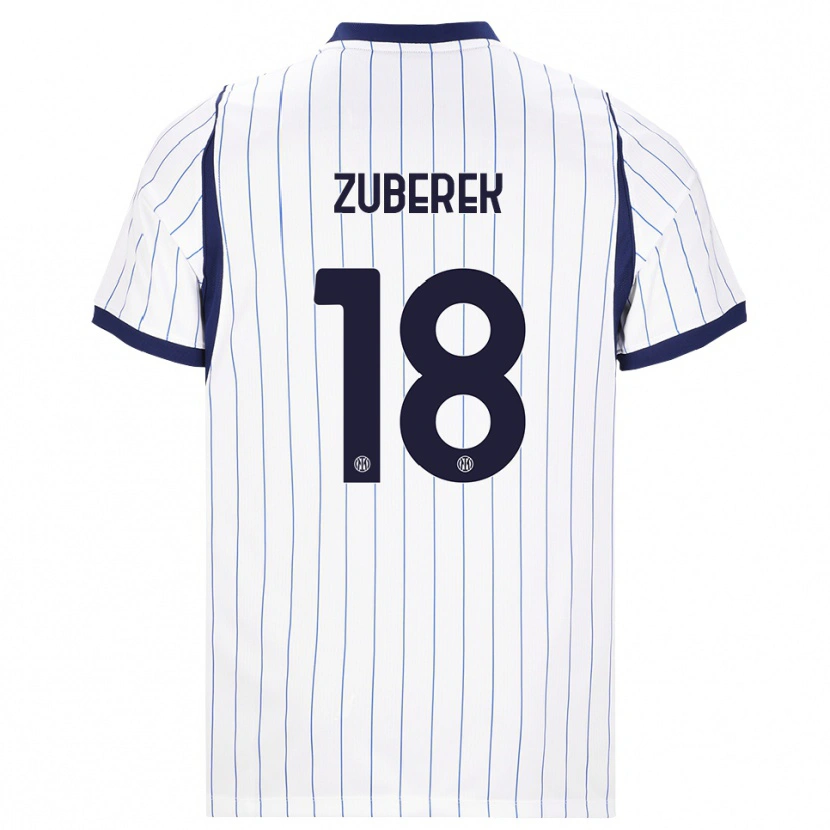 Danxen Criança Camisola Jan Zuberek #18 Branco Azul Marinho Alternativa 2026/27 Camisa Brasil