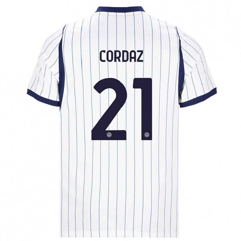 Danxen Criança Camisola Alex Cordaz #21 Branco Azul Marinho Alternativa 2026/27 Camisa Brasil