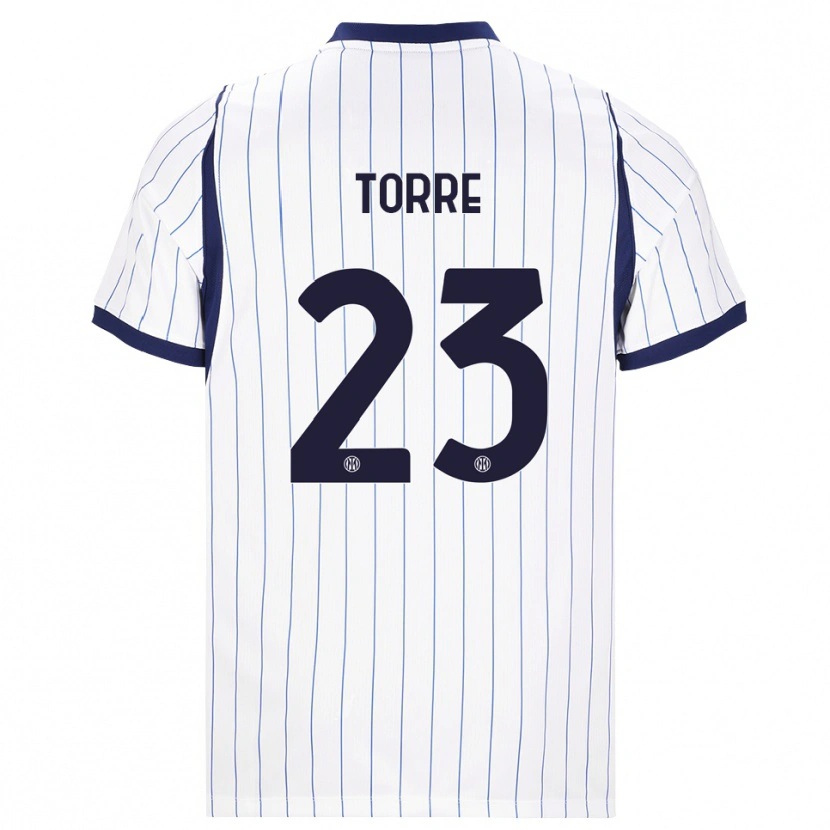 Danxen Criança Camisola Pietro La Torre #23 Branco Azul Marinho Alternativa 2026/27 Camisa Brasil