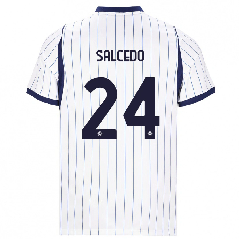 Danxen Criança Camisola Eddie Salcedo #24 Branco Azul Marinho Alternativa 2026/27 Camisa Brasil