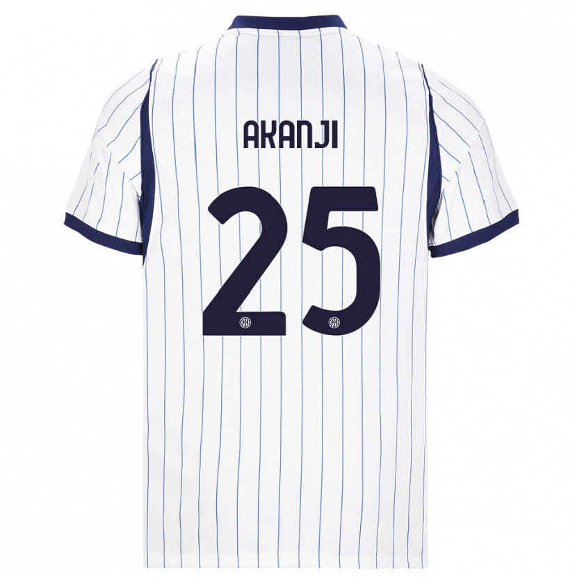 Danxen Criança Camisola Manuel Akanji #25 Branco Azul Marinho Alternativa 2026/27 Camisa Brasil