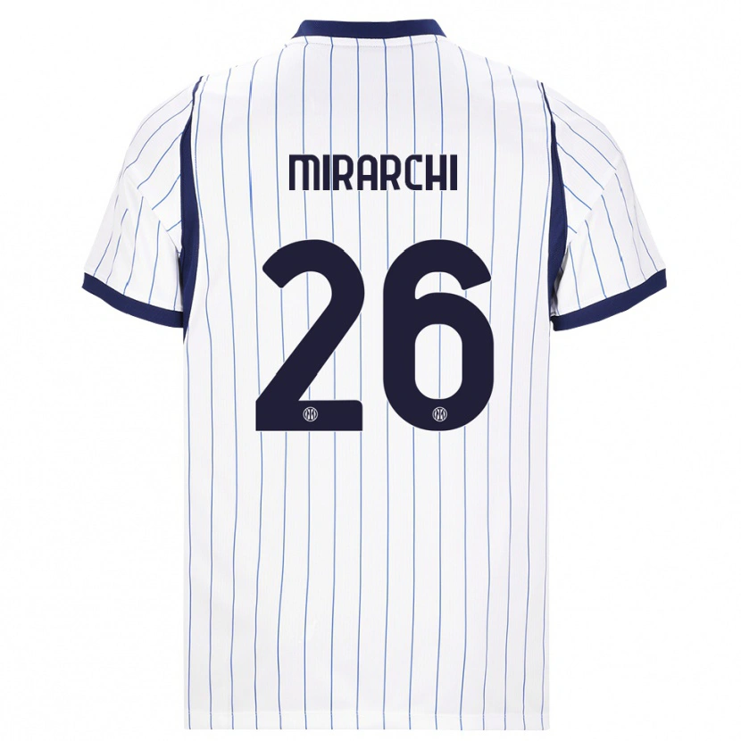 Danxen Criança Camisola Mattia Mirarchi #26 Branco Azul Marinho Alternativa 2026/27 Camisa Brasil
