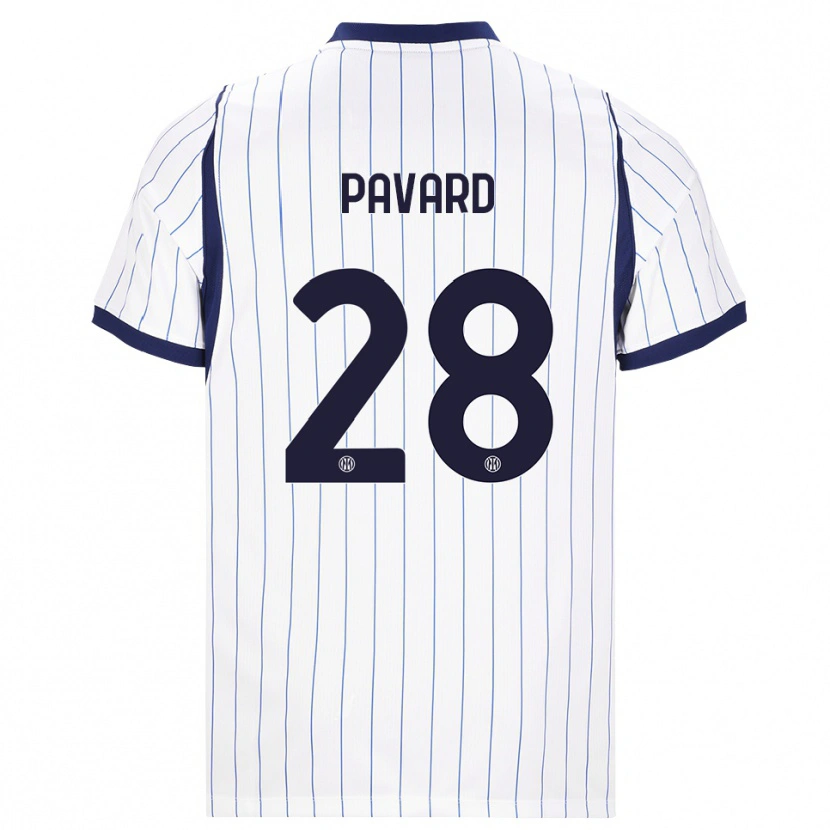 Danxen Criança Camisola Benjamin Pavard #28 Branco Azul Marinho Alternativa 2026/27 Camisa Brasil