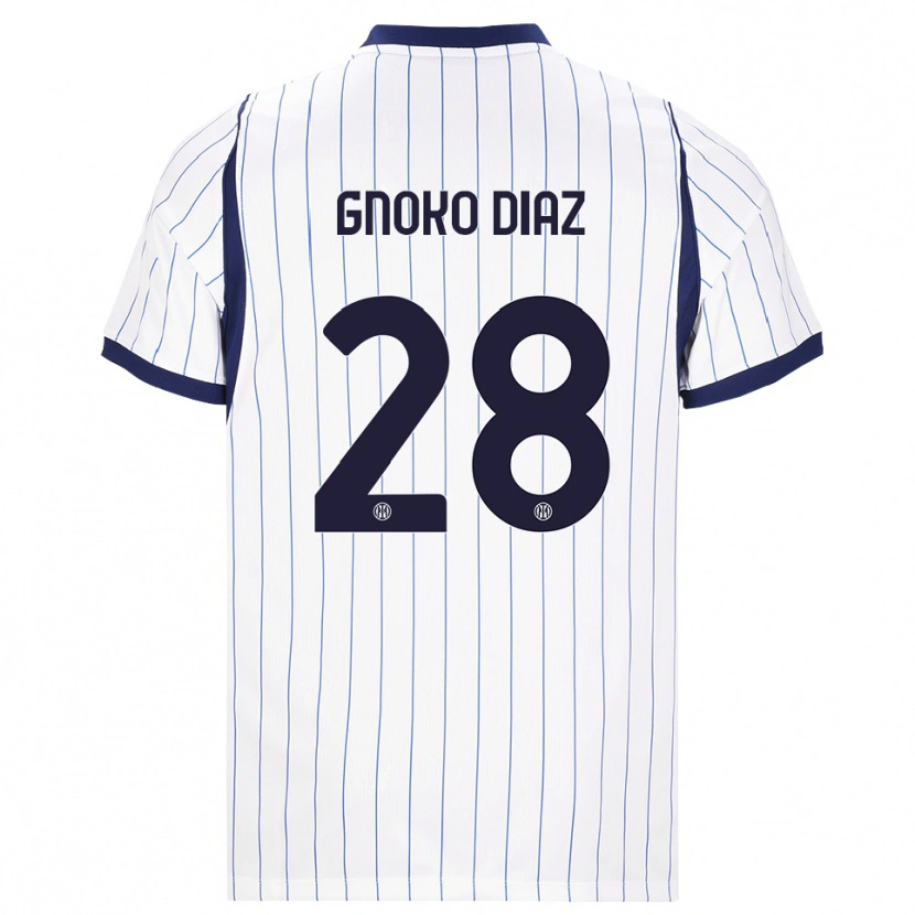 Danxen Criança Camisola Hillary Gnoko Diaz #28 Branco Azul Marinho Alternativa 2026/27 Camisa Brasil